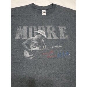 JUSTIN MOORE Small Town USA Black Tour T-Shirt SIZE XL GRAY CONCERT SHIRT